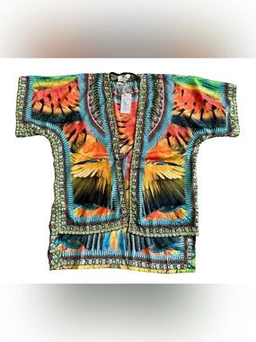 TRUE COLOURS by LA MODA Clothing TROPICAL Rhinestone Swimsuit COVER-UP NWT O/S